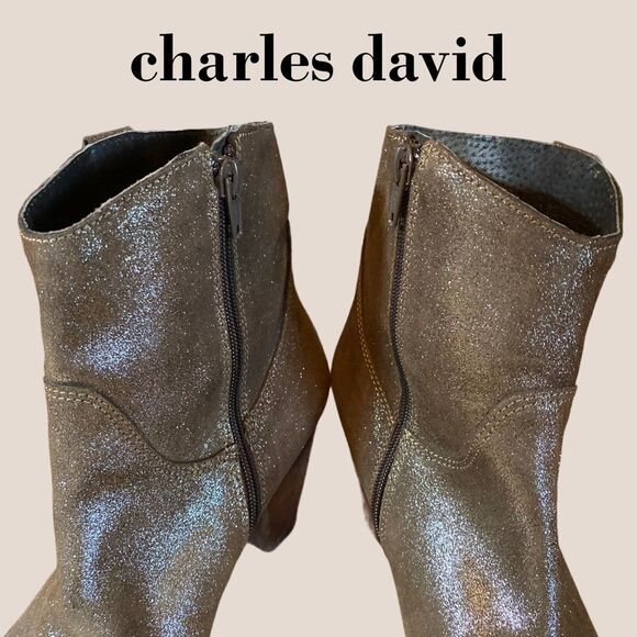 Charles David Glitter Fringe Ankle Booties 6 - Picture 4 of 6